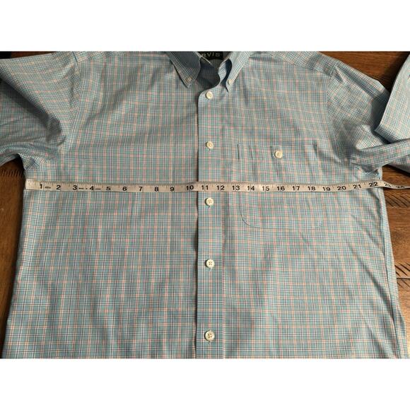 Orvis Men’s Light Blue Orange Wrinkle Free Men’s Medium Button Front Dress Shirt - Picture 7 of 9